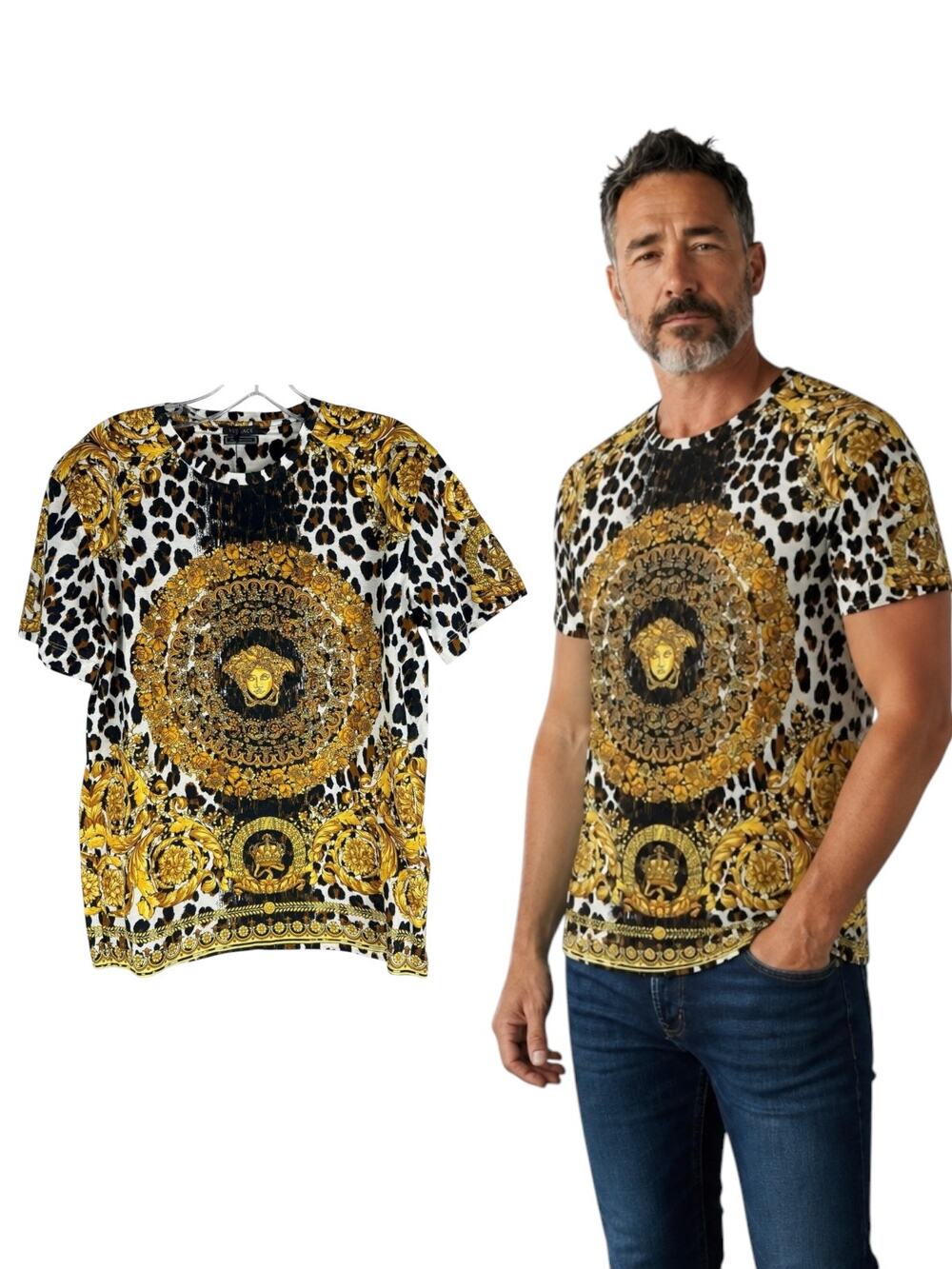 New Versace Tribute Wild Baroque SS 1992 Rare Shirt White Size S